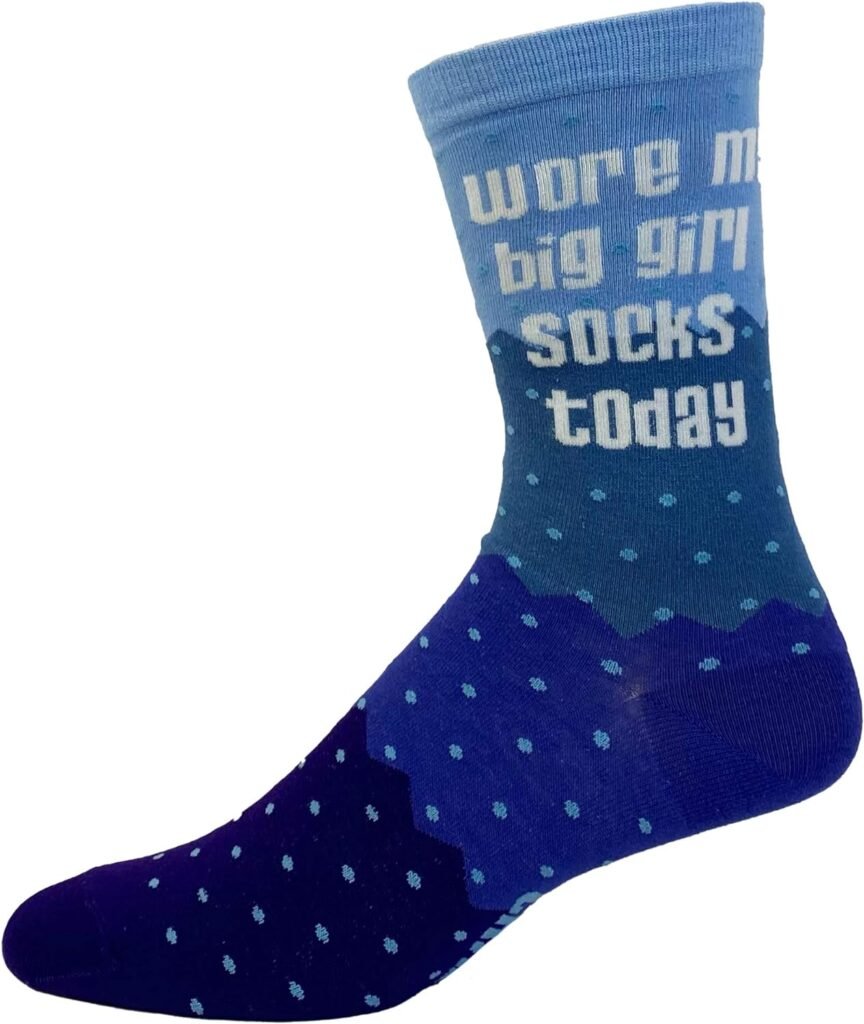Crazy Dog T-Shirts Womens Wore My Big Girl Socks Today Socks Funny Motivational Girl Power Graphic Footwear
