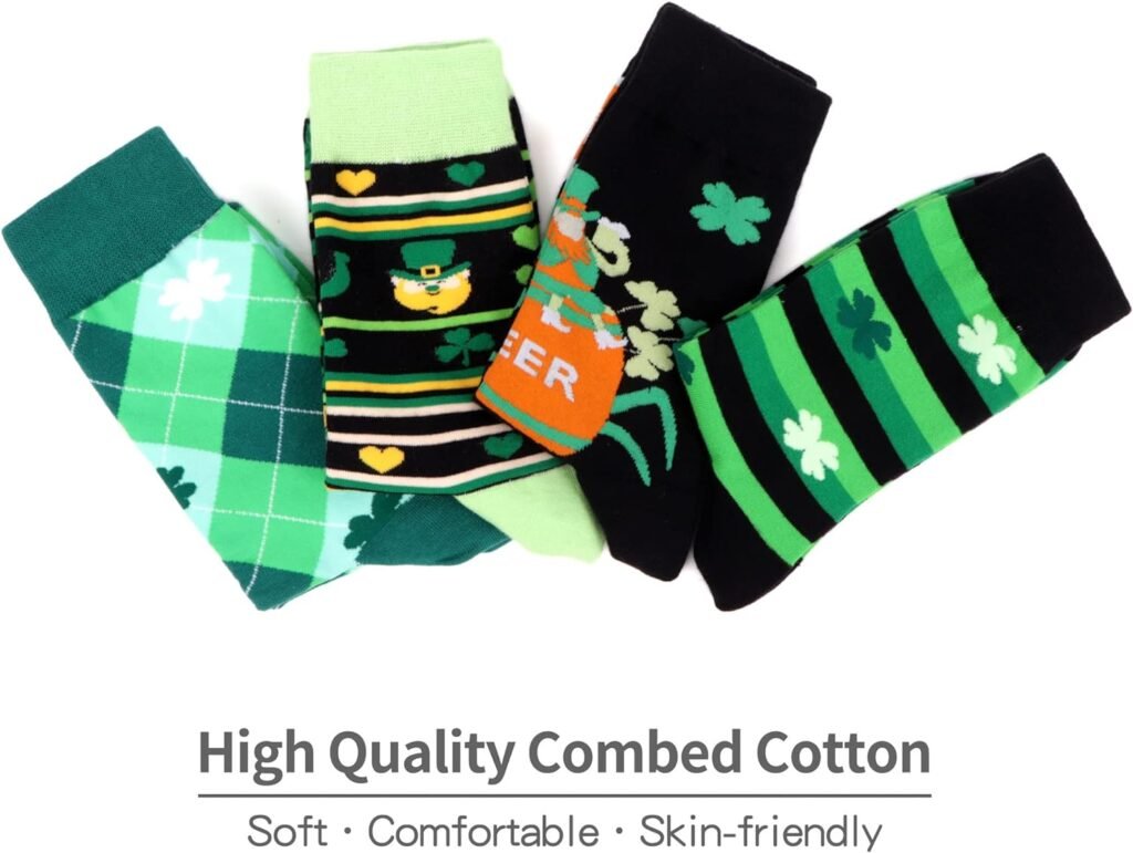 WeciBor Mens Dress Colorful Combed Cotton Crew Socks - Size 6-9/10-13/13-15