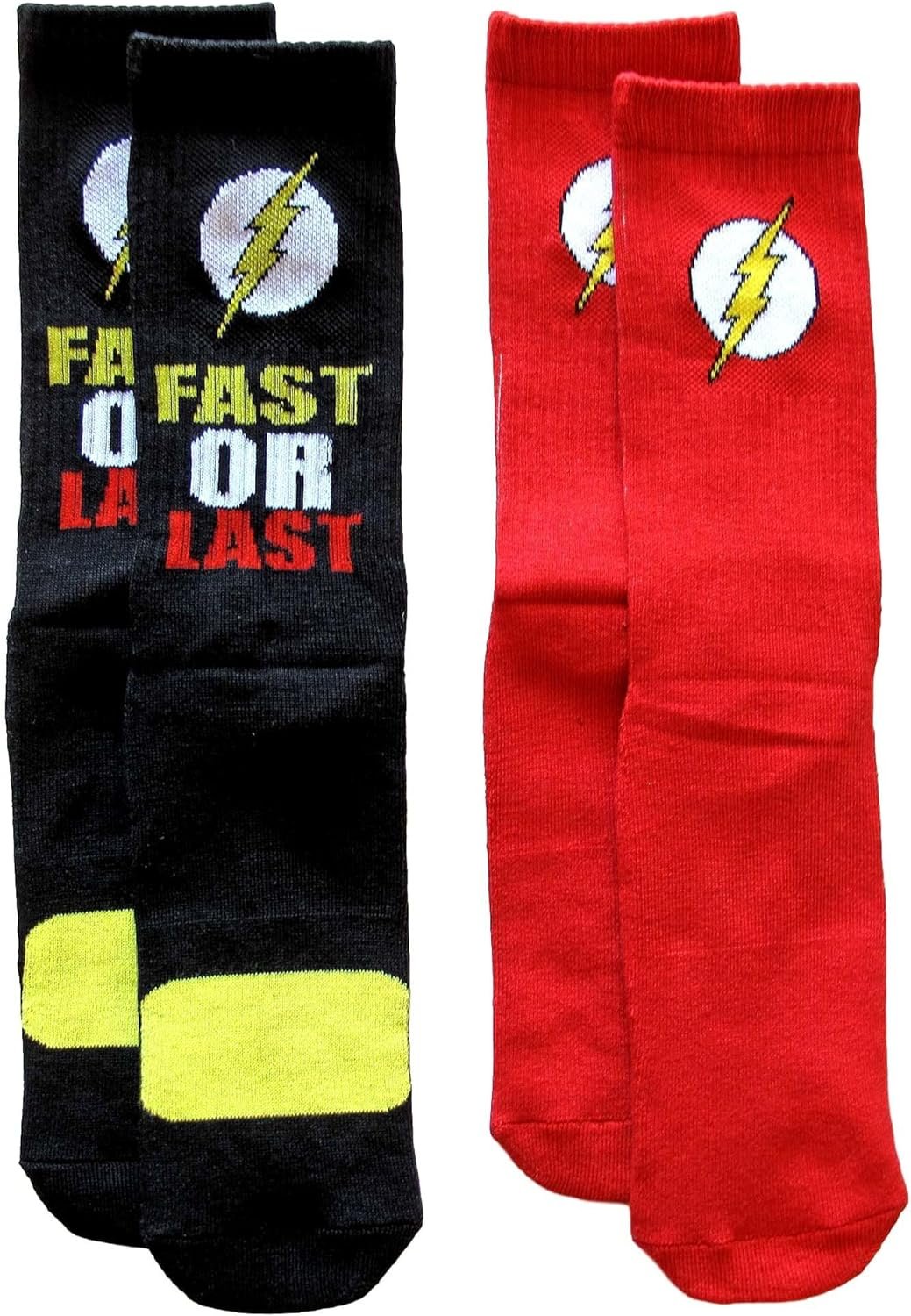 DC Comics Flash Logo Men’s Athletic Crew Socks 2 Pair Pack Review 1