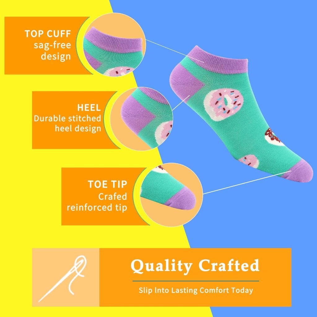 MAKABO Womens Funny Low Cut Novelty Patterned Cute Fuuny Ankle Socks Multipacks