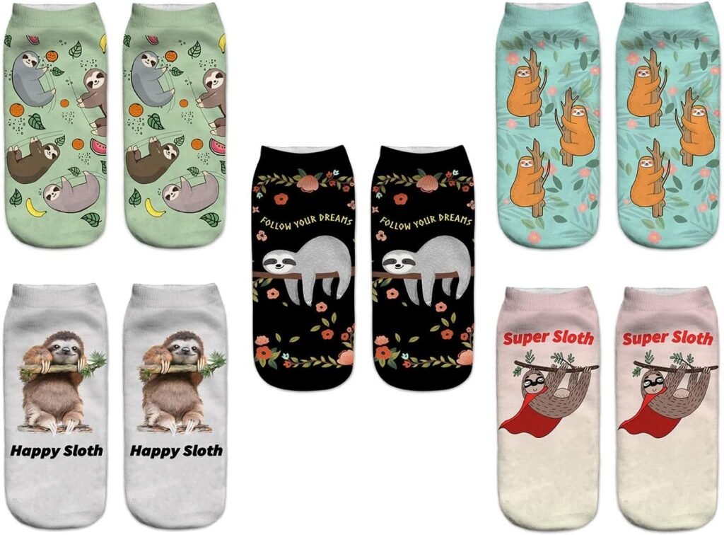 Benefeet Sox Womens Girls Funny Crazy Ankle Socks Fun Novelty 3D Print Pattern Silly Cute Socks