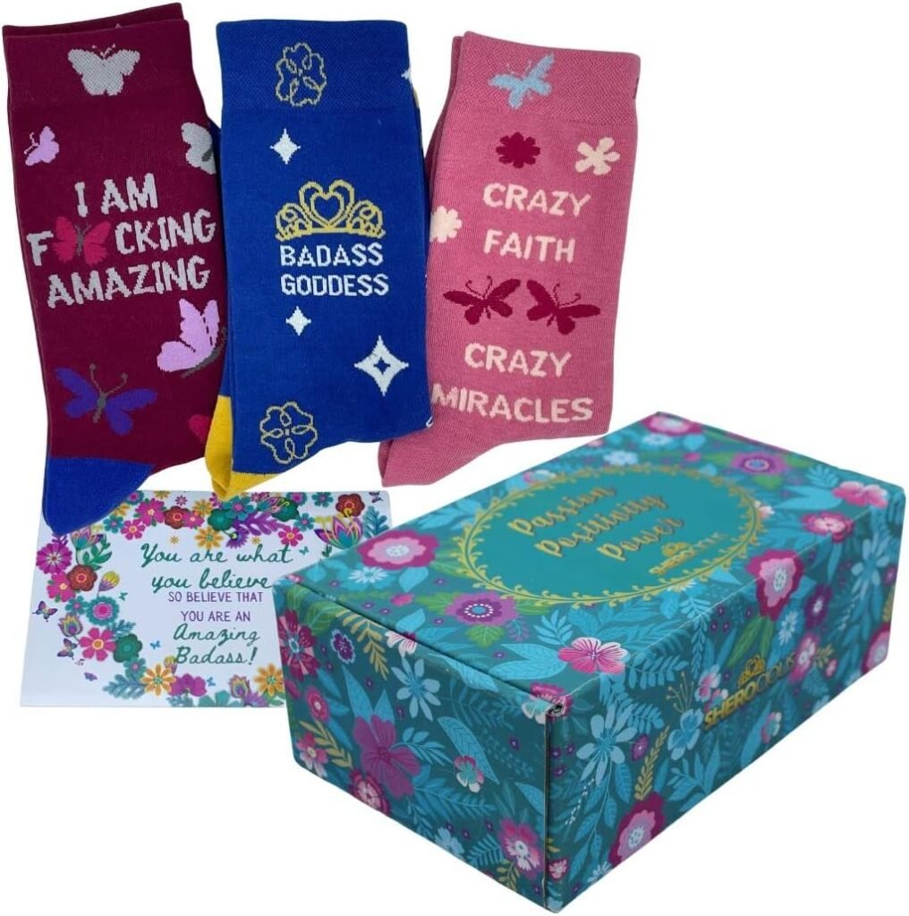 | Gift Box 3 pairs | Inspirational Gifts for Women | Fun Socks | gifts for friends | cancer care gifts for women