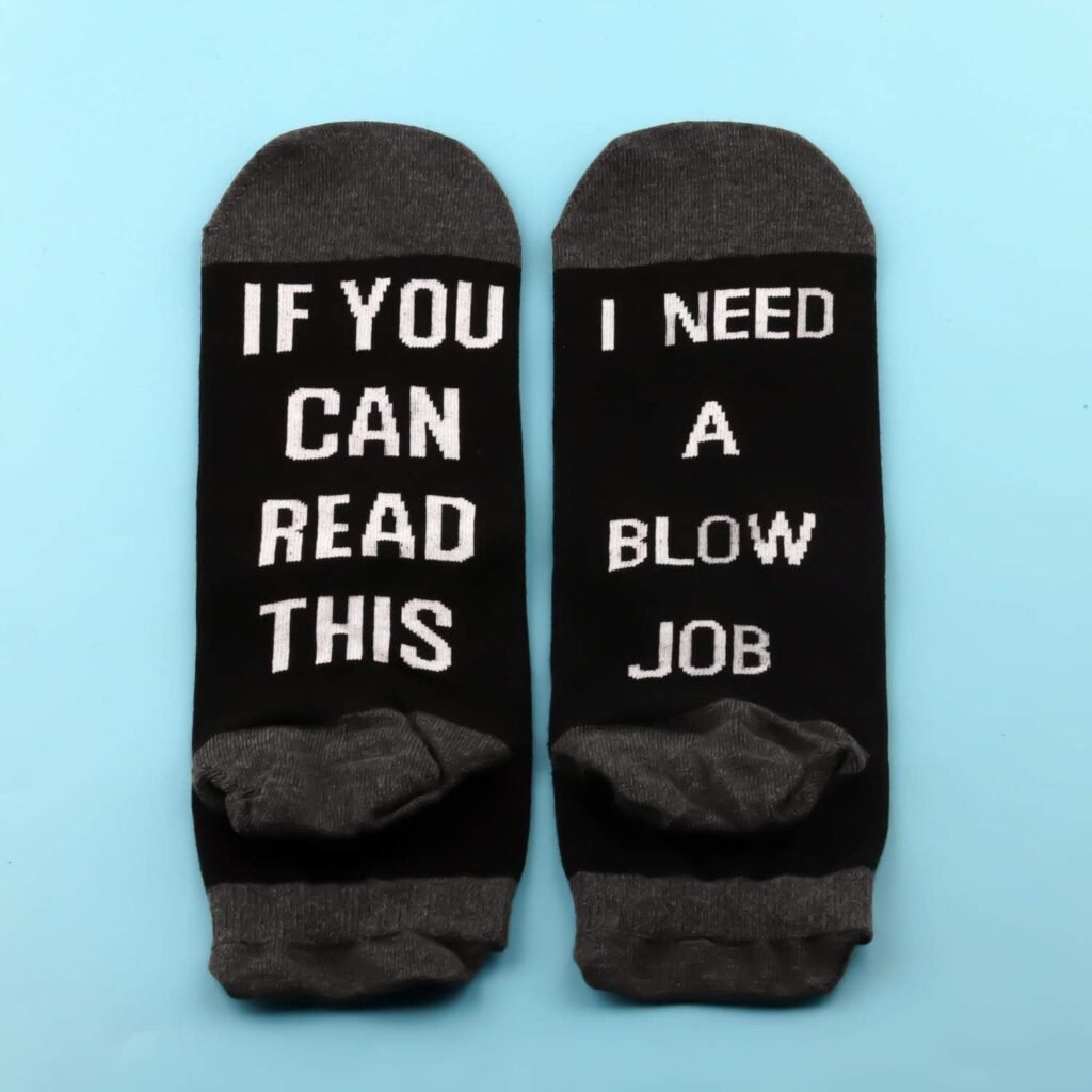 JXGZSO Adult Humor Gift You Can Read This I Need A Blow Job Funny Socks Gifts For Him Blow Jobs Socks Naughty Socks