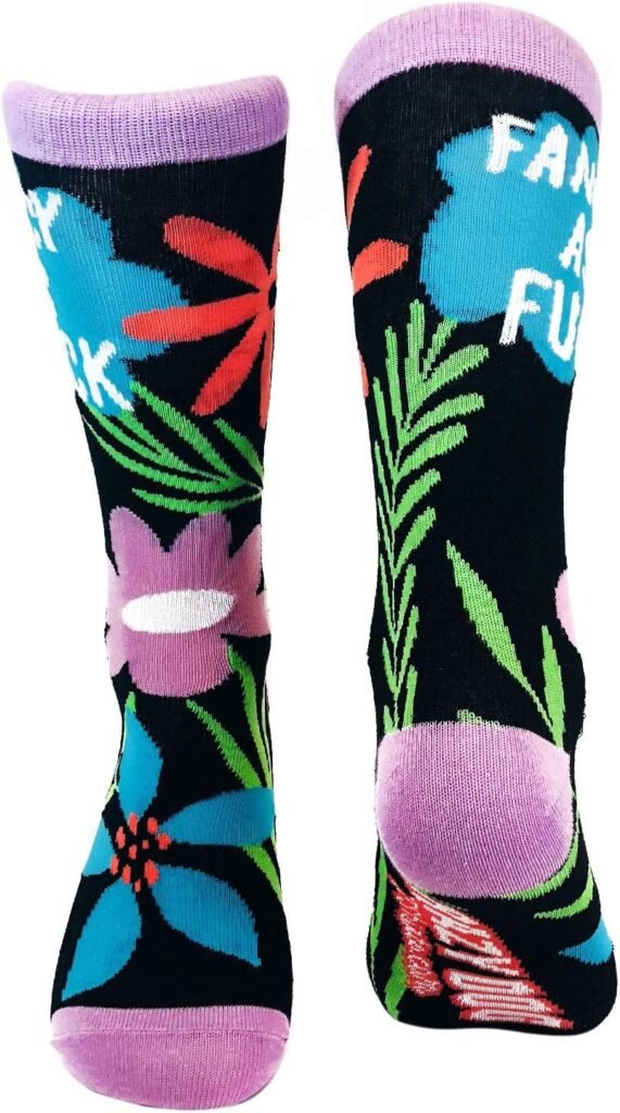 Crazy Dog T-Shirts Womens Fancy As F*ck Socks Funny Flower Sarcastic Novelty Footwear