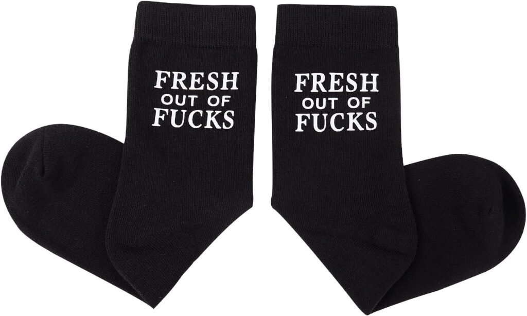 Fresh Out Of Fucks Socks Funny Novelty Crew Socks Funny Casual Socks For Men Women,Sarcastic Gift Funny Gift for Friends,wife,Colleague.