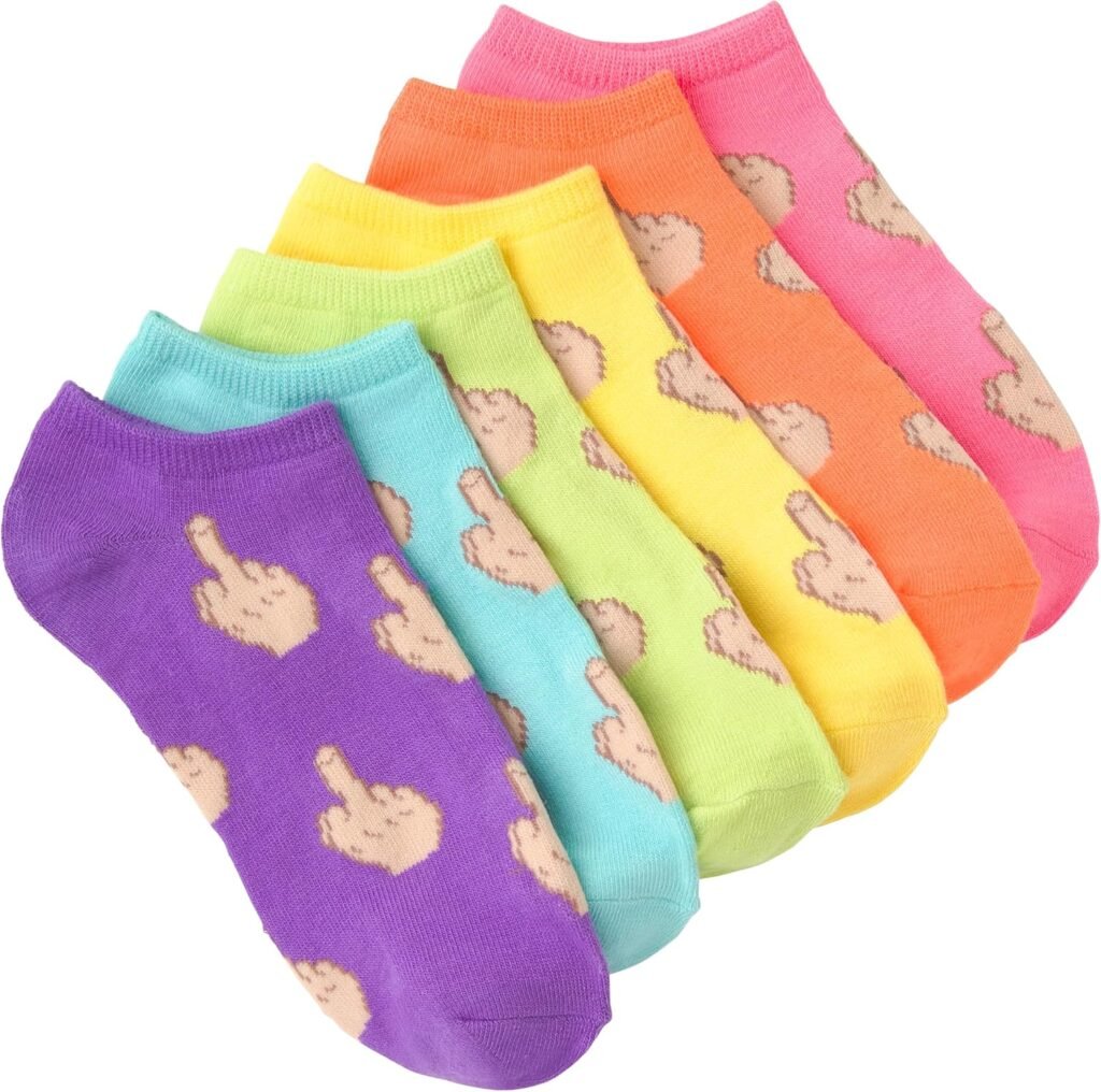 K. Bell Socks Womens Fun Pop Culture Low Cut Socks-6 Pairs-Cool  Cute Novelty Gifts