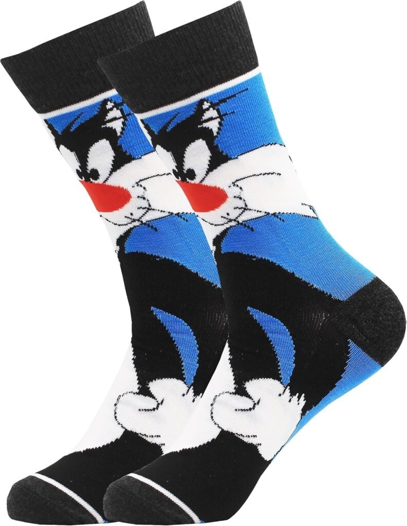 5 Pack Funny Novelty Crazy Cartoon Character Patterned Casual Dress Socks for Men Women