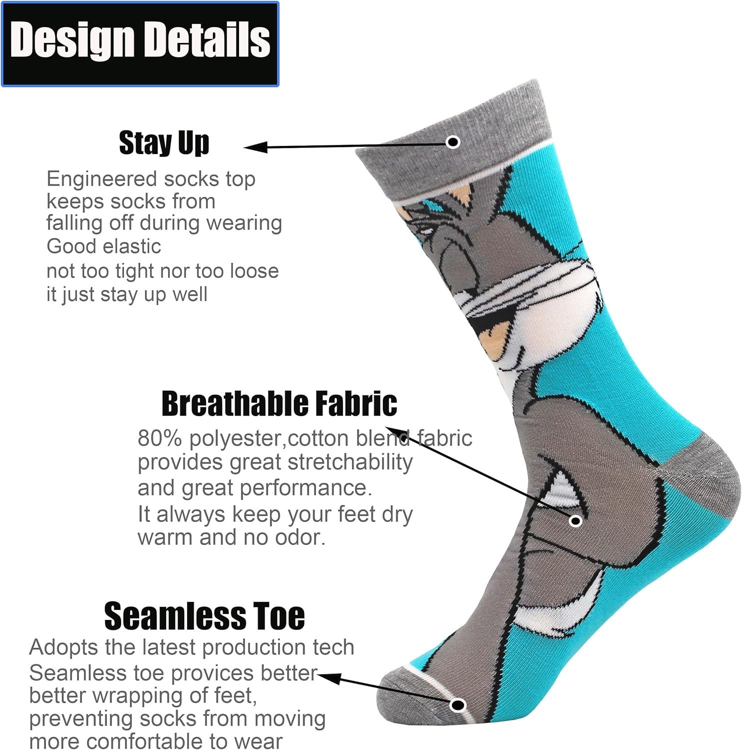 Cartoon Character Dress Socks Review