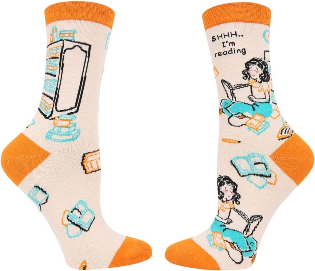 HAPPYPOP Funny Socks with Sayings Feminist Inspirational Cancer Book Lover Gifts Socks, Sarcastic Cat Dog Mom Socks