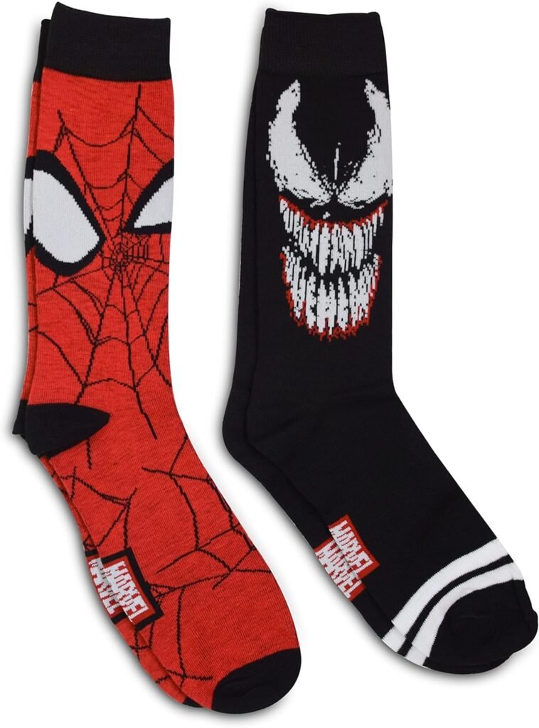 Marvel Spiderman Spider-Man Venom Costume 2 Pack Casual Crew Sock