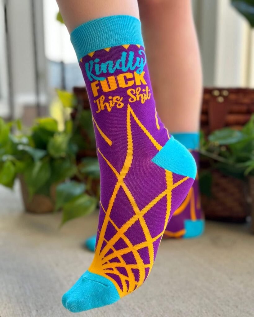 Novelty Crew Socks for Women Kindly F-ck This Sh-t