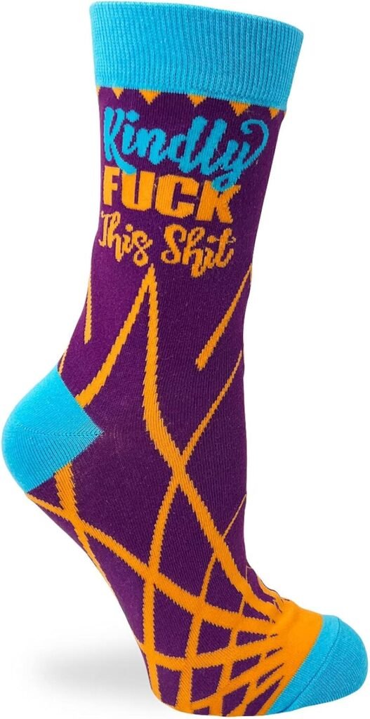 Novelty Crew Socks for Women Kindly F-ck This Sh-t