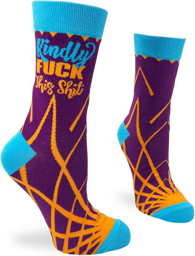 Novelty Crew Socks for Women Kindly F-ck This Sh-t