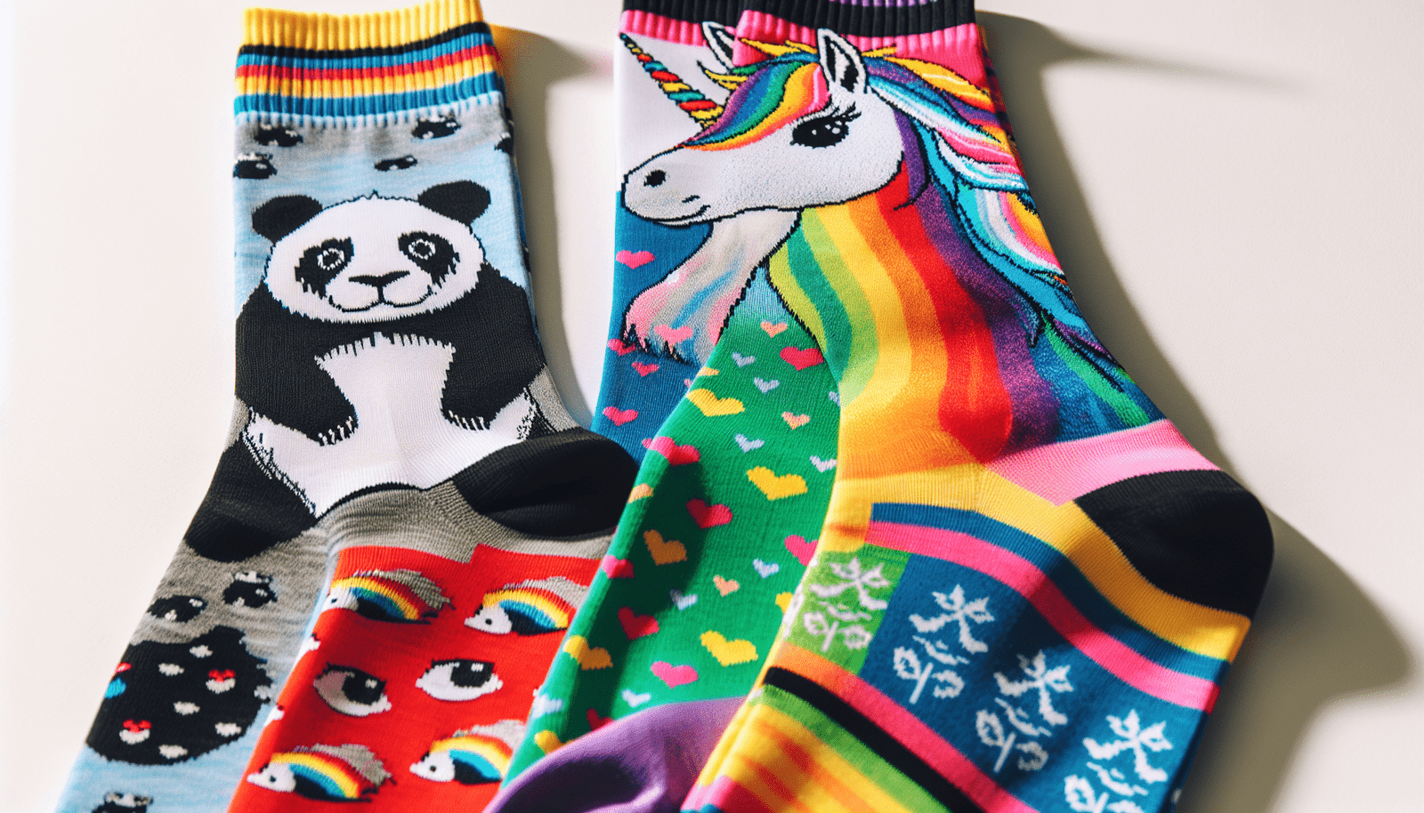 Whimsical Socks with Animal Characters