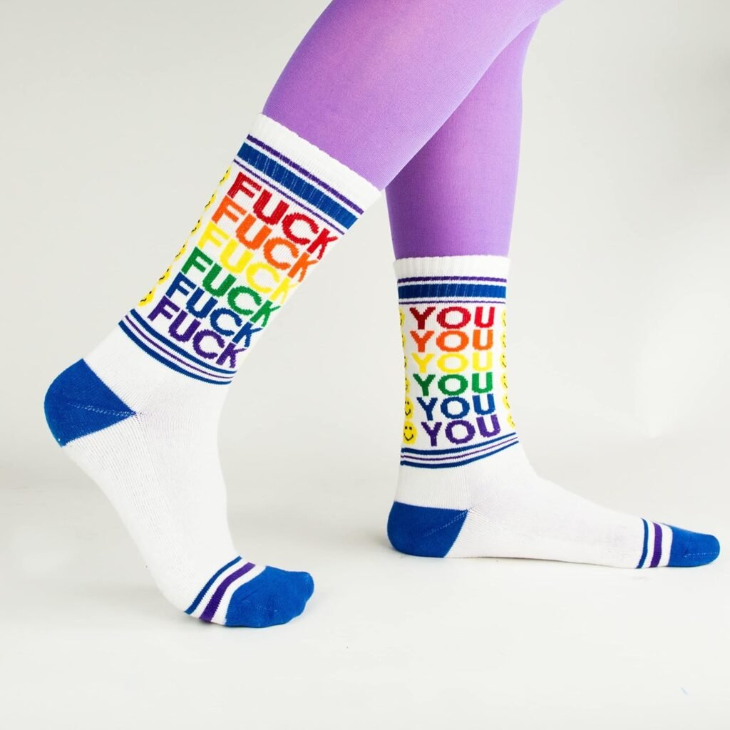 Gumball Poodle Fuck You/Happy Face Gym Crew Socks