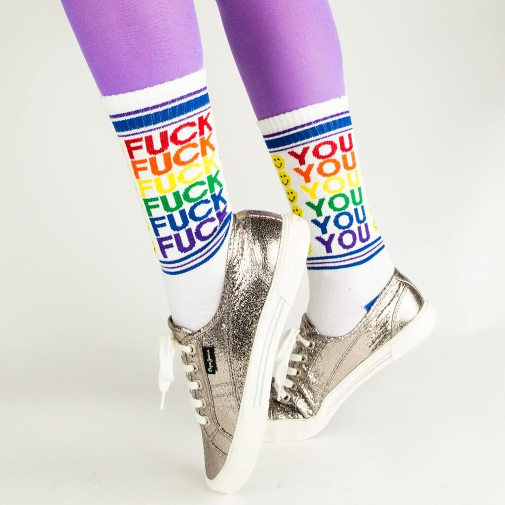 Gumball Poodle Fuck You/Happy Face Gym Crew Socks