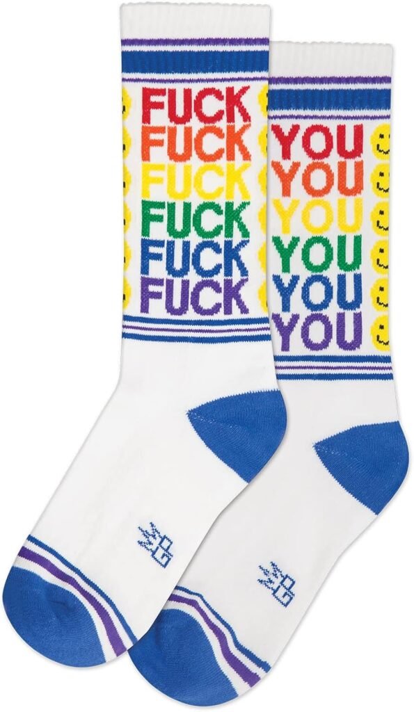 Gumball Poodle Fuck You/Happy Face Gym Crew Socks