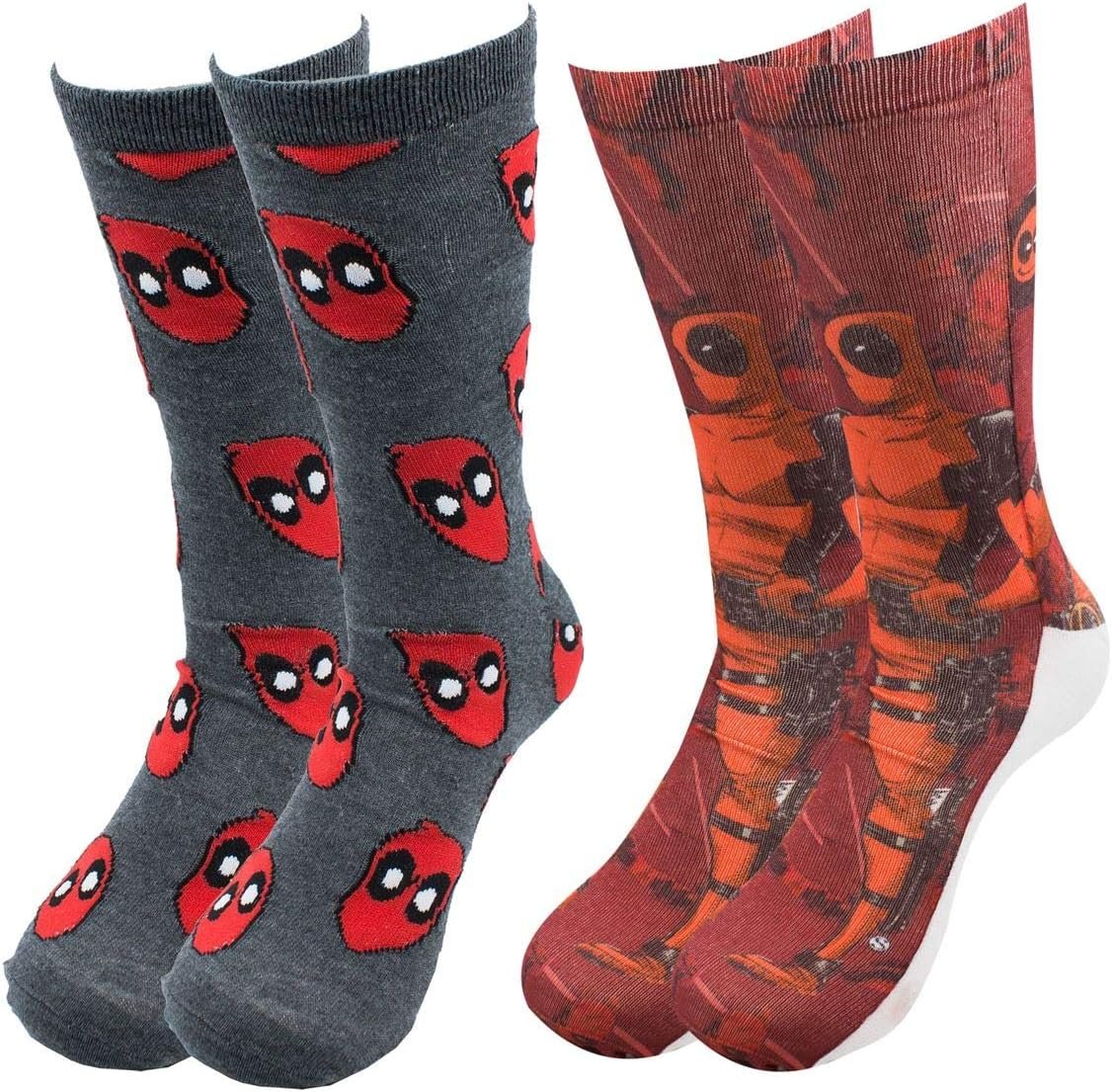 Deadpool Smiles 2-pack Crew Socks Review